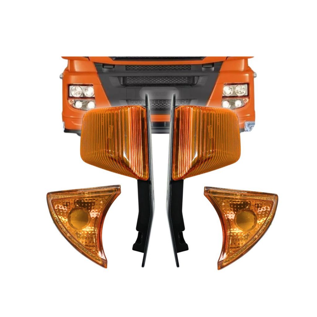 Kit 4 Lanternas Dianteiro e Lateral Pisca Seta Para Caminhão Iveco Stralis Amarelo Âmbar em Oferta na Shopee