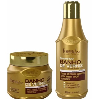 Kit  Banho De Verniz Máscara + Shampoo Forever Liss em Oferta na Shopee