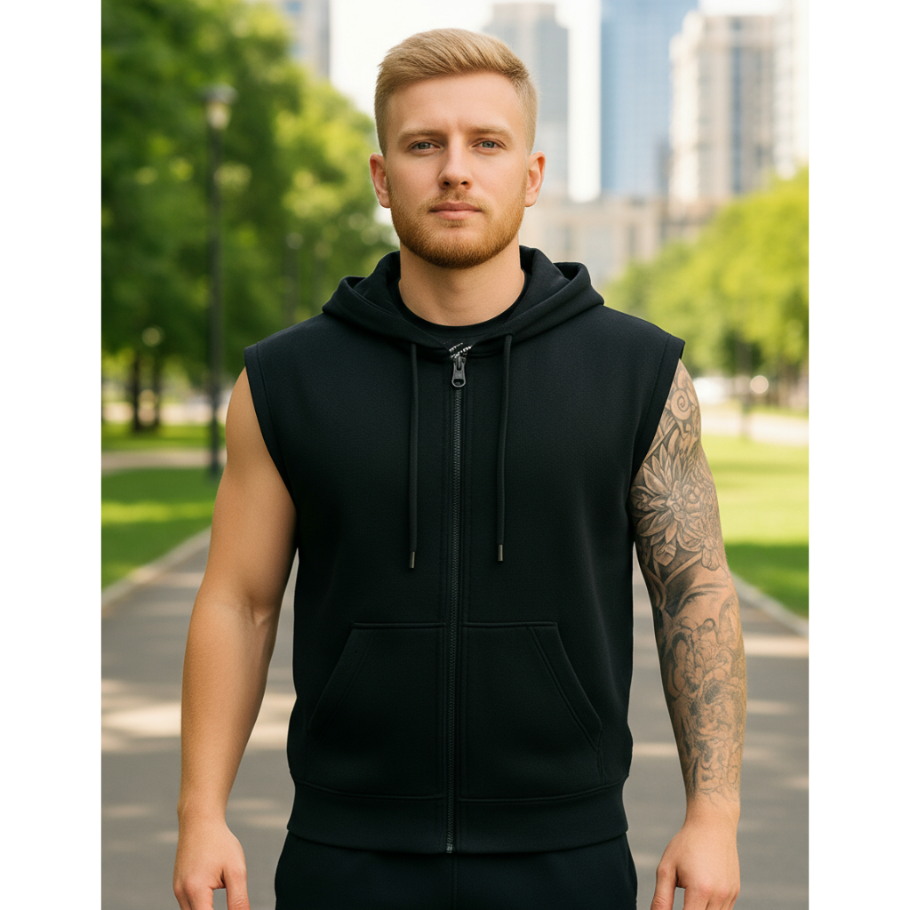 Colete Moletom Sem Manga Ziper Grosso Reforçado Plus Size