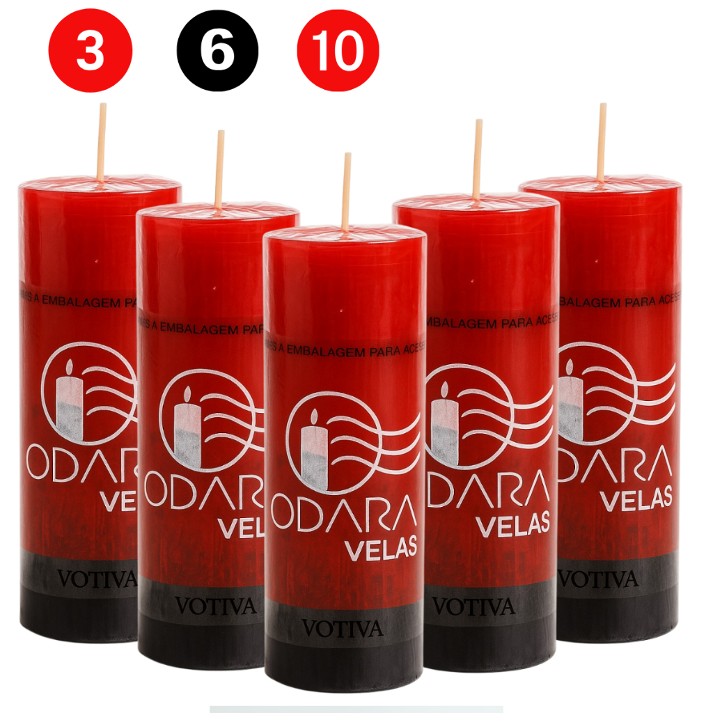 Caixa de Vela Bicolor de 7 Dias Vermelho e Preto 260g Parafina Pura Religiosa Colorida