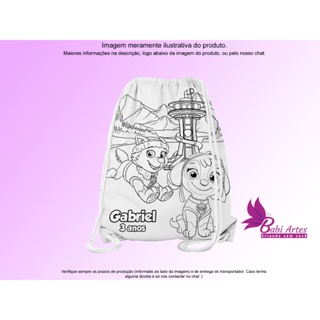 Mochilinha Saco Personalizada Patrulha Canina para colorir  Festa Aniversário Lembrancinha Saquinho Infantil em Oferta na Shopee