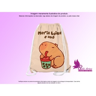 Mochilinha Saco Personalizada Capivara  Festa Aniversário Lembrancinha Saquinho Infantil em Oferta na Shopee