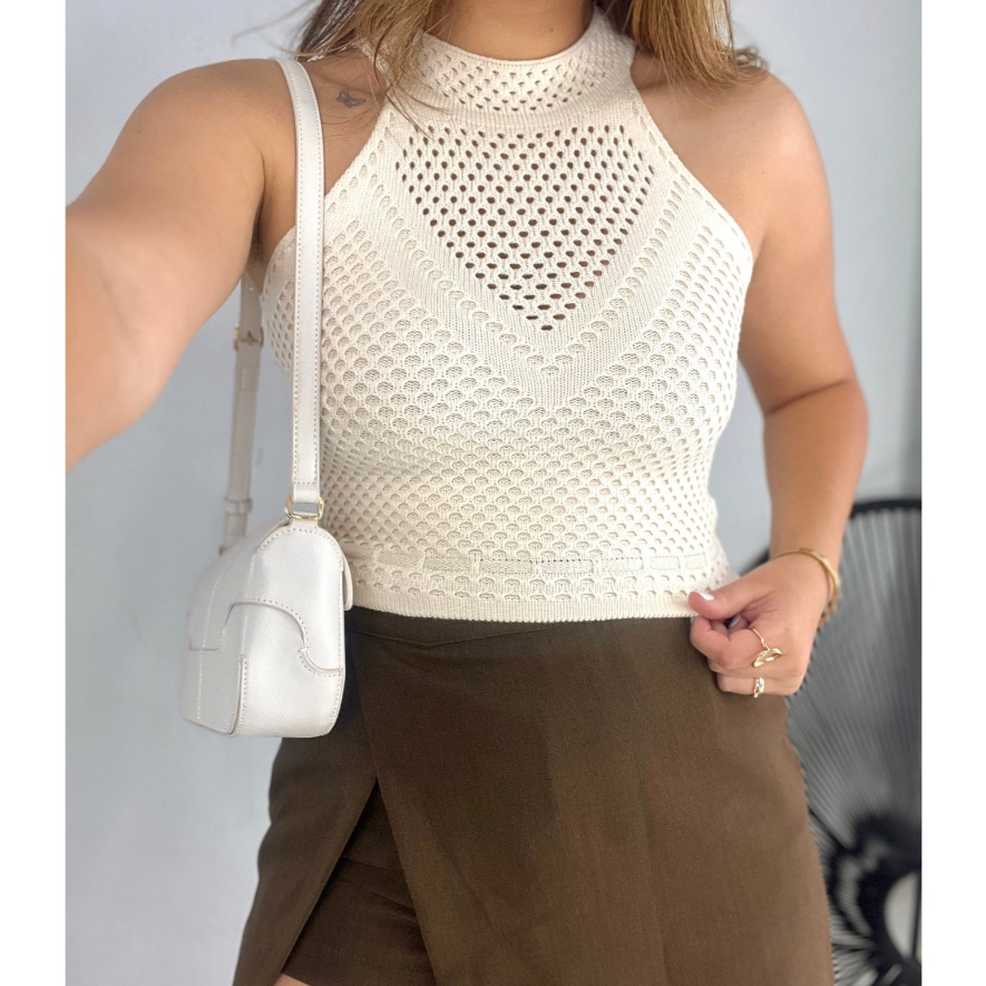 Cropped Tricot Gola Alta: Onde Comprar | BuscaProdutos