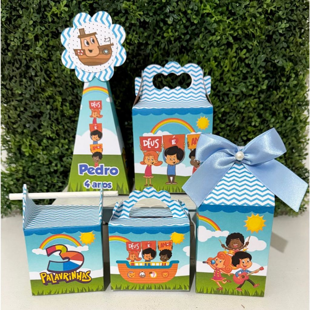 Produto Kit Caixinhas Personalizadas 3 Palavrinhas/Aniversário/Lembrancinha de Festa Infantil(Pegue e Monte)