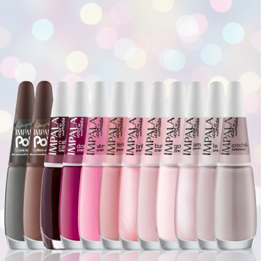 Kit 12 Esmaltes Impala Variação de Cores Neutras e Escuras Tendência Moda Manicure Atacado em Oferta na Shopee