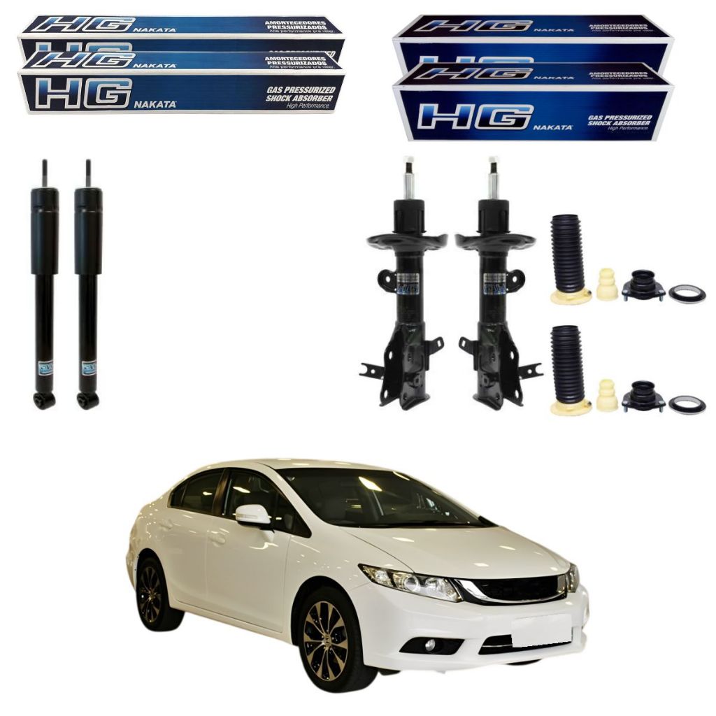 KIT 4 AMORTECEDOR CIVIC 2.0 2012 A 2016 NAKATA + KIT