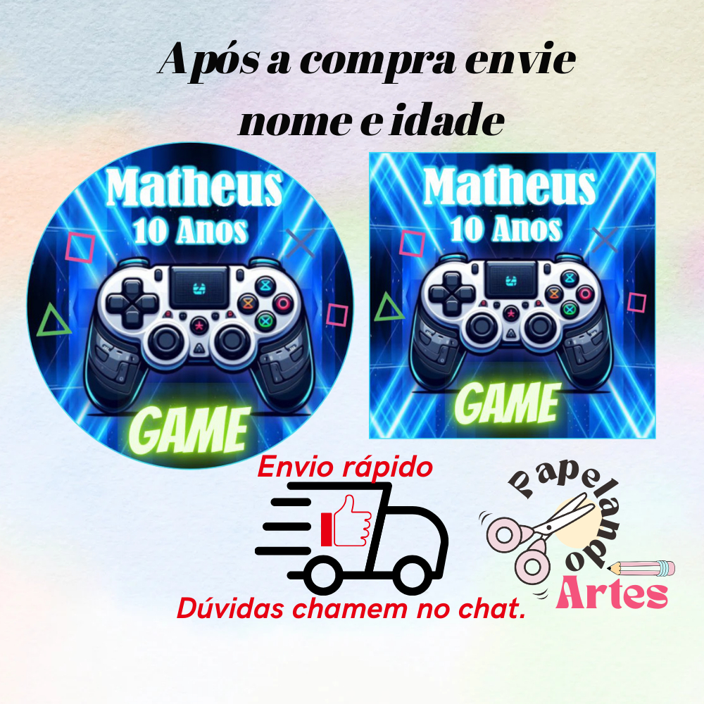 40/60/100 Adesivos Video Game Personalizados Para Festa 5x5 S/Recorte (Envio rápido) em Oferta na Shopee