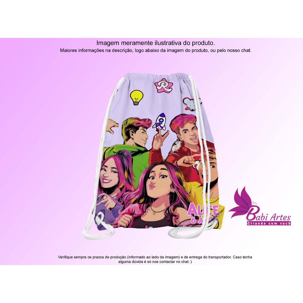 Mochilinha Saco Personalizada Emilly Vick Festa Aniversário Saquinho Lembrancinha Infantil