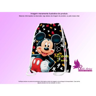 Mochilinha Saco Personalizada Mickey Festa Aniversário Lembrancinha Saquinho Infantil em Oferta na Shopee