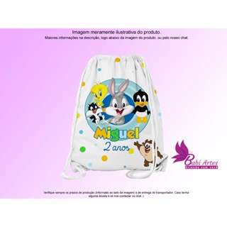 Mochilinha Saco Personalizada Baby Looney Tunes Festa Aniversário Lembrancinha Saquinho Infantil em Oferta na Shopee