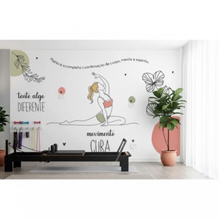 Papel de parede adesivo O movimento cura Frase Pilates Fisioterapia Minimalista PB189 em Oferta na Shopee