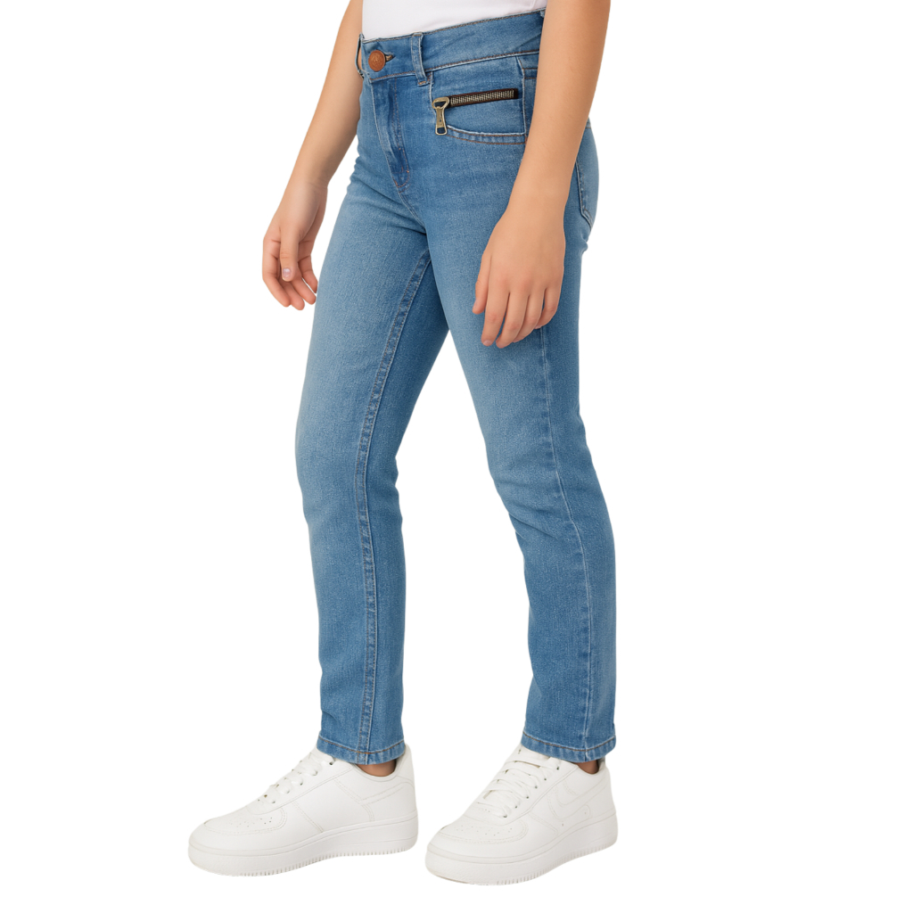 Calça Infantil  Juvenil Feminina Jeans Skinny – Moda Juvenil Feminina para Festas de Natal  Ano Novo