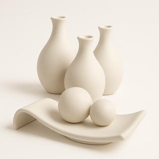 Kit Vaso Bojuda Mais Rampa Decorativa Planta Artificial Decoração Casa Sala 4 Peças em Oferta na Shopee