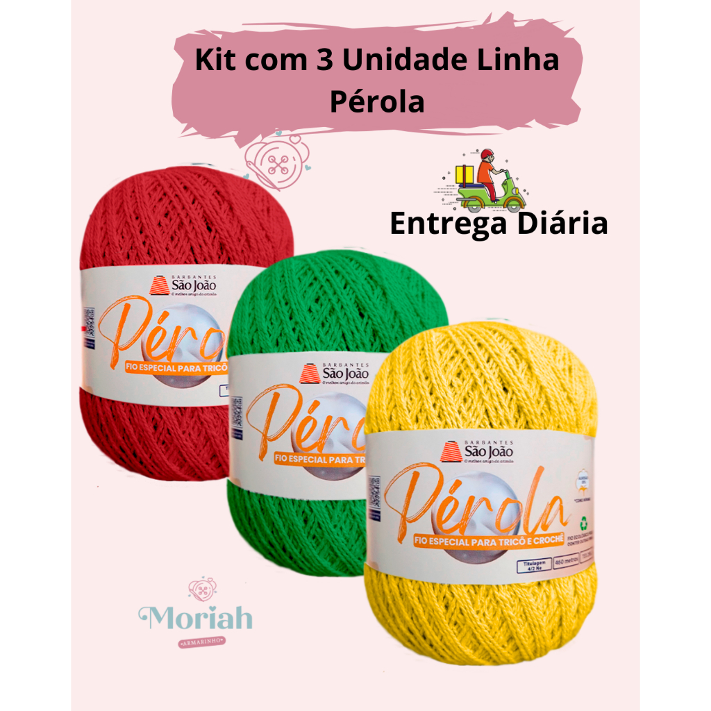 Kit com 3 Unidades Linha Perola 460m/ n2 fios - Semelhante a Anne para barrados e vestuarios em Oferta na Shopee