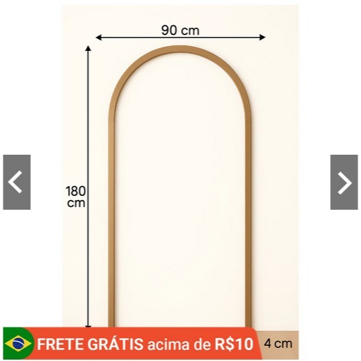 Arco Decorativo em MDF Cru 3mm ou 6mm para Parede – 180x90cm | Arco Romano Minimalista