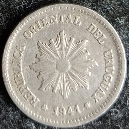 JR-569 Moeda Uruguai 2 Centésimos 1901 1909 1924 1936 1941 - Período Peso Uruguaio 1862-1974