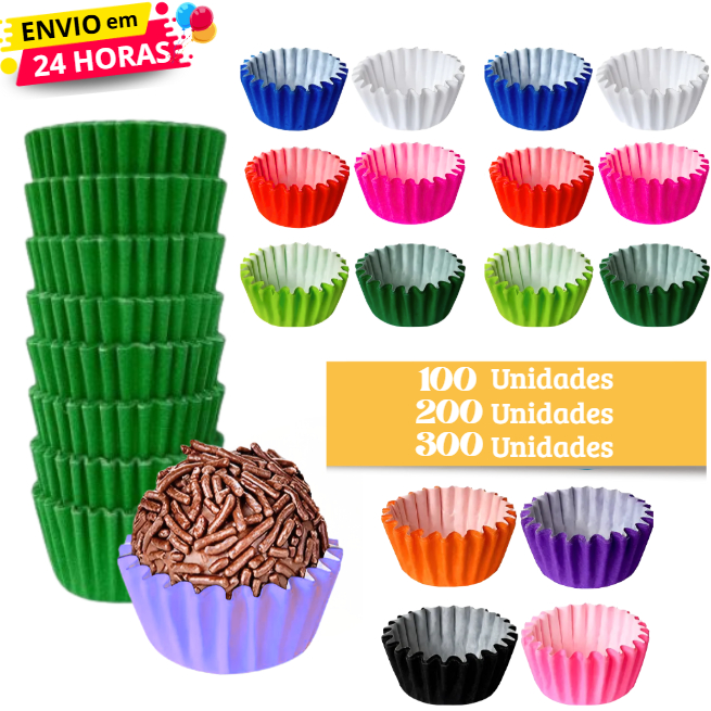 100~200~300 Forminhas Para Brigadeiro Nº5 Docinhos Tradicional Aniversário Festas Várias Cores em Oferta na Shopee