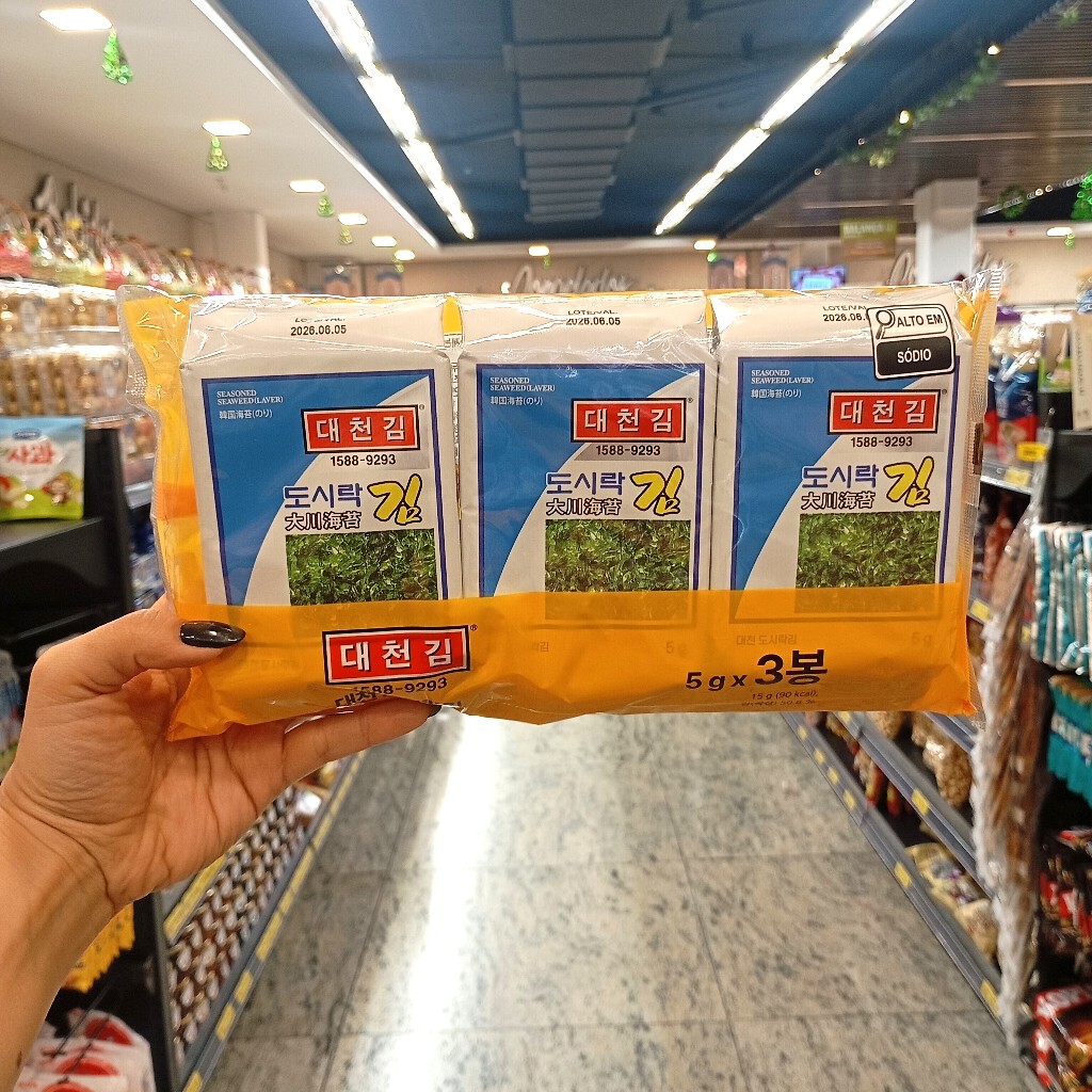 Alga Marinha Coreana Temperada Jaere Kim (Suave) - Dosirak Kit com 3 Pacotes de 5g