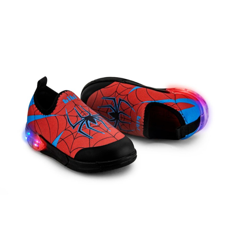 Tênis De Led Infantil Menino Bibi Space Aranha Sem Cadarço
