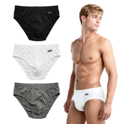 Kit 3 Cuecas Slip Polo Star 100% Algodão Penteado Ultra Conforto Adulto Tradicional Masculina