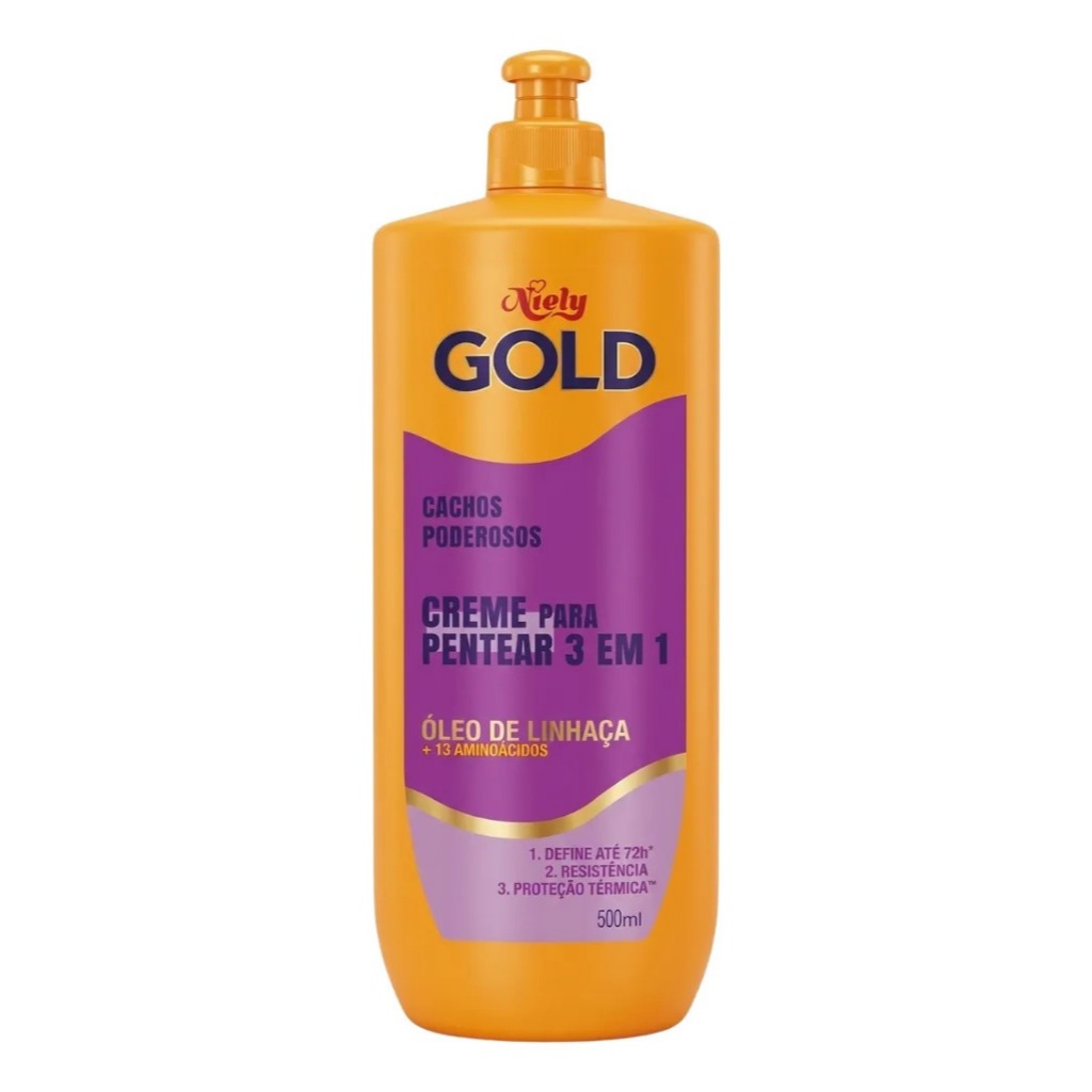 Creme Para Pentear Niely Gold Cachos Poderosos Com 500ml em Oferta na Shopee