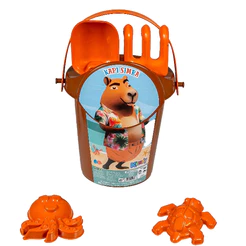 Kit Balde Praia Infantil Simba - Com Pá, Rastelo, Formas e Peneira