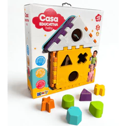 Casa Educativa Baby 9 Peças + 6 Formas | Brinquedo Educativo de Encaixe | +12 Meses | Kendy | QUEEN SHOP