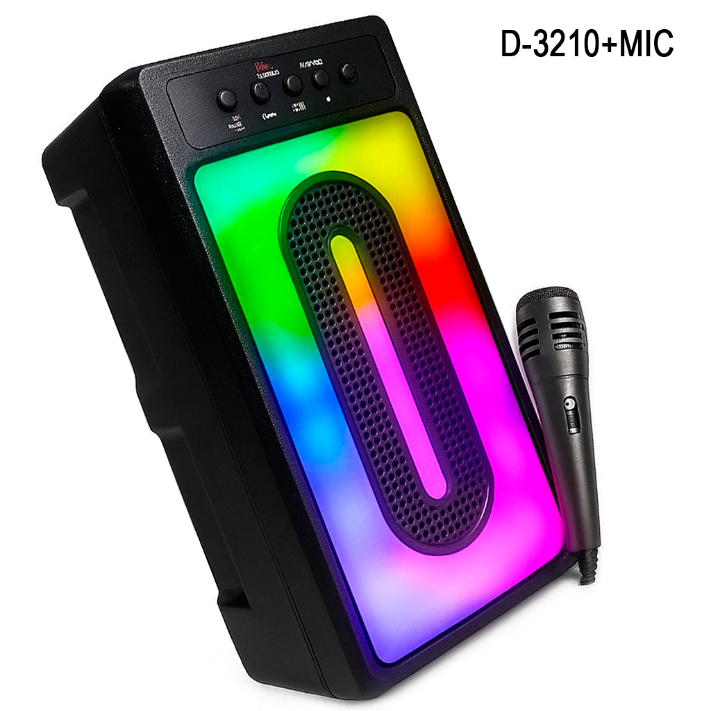 Caixa de Som Bluetooth LED RGB PartyBox Wireless Subwoofer Karaokê Com Microfone — foto 8
