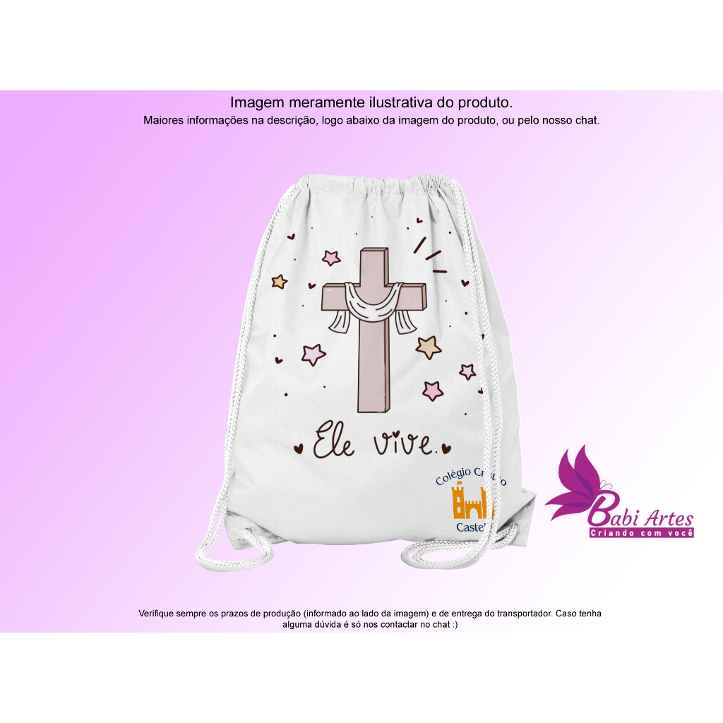 Mochilinha Saco Personalizada Páscoa  Festa Aniversário Lembrancinha Saquinho Infantil