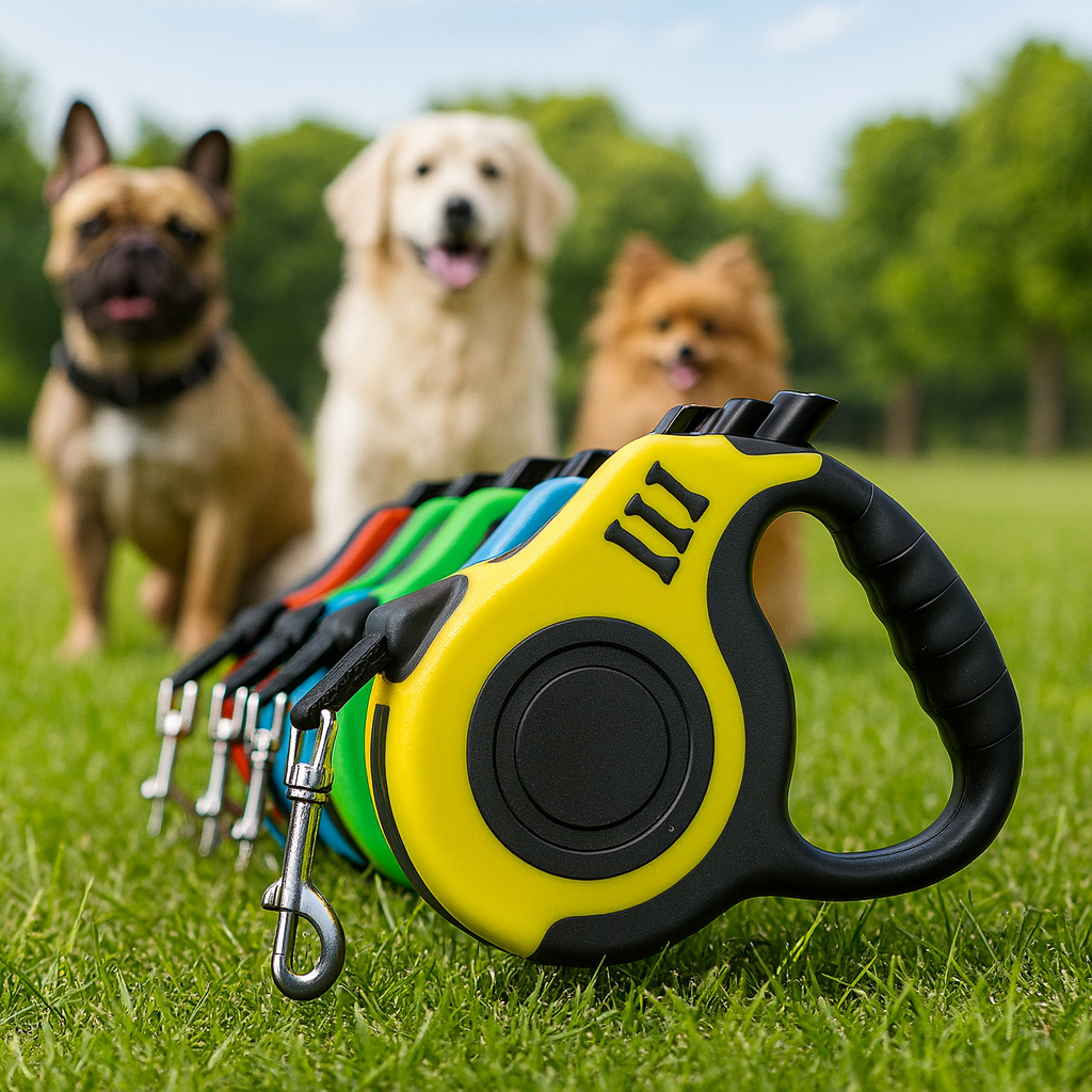 Coleira Guia Retrátil para Cachorros com Trava 5M 1200