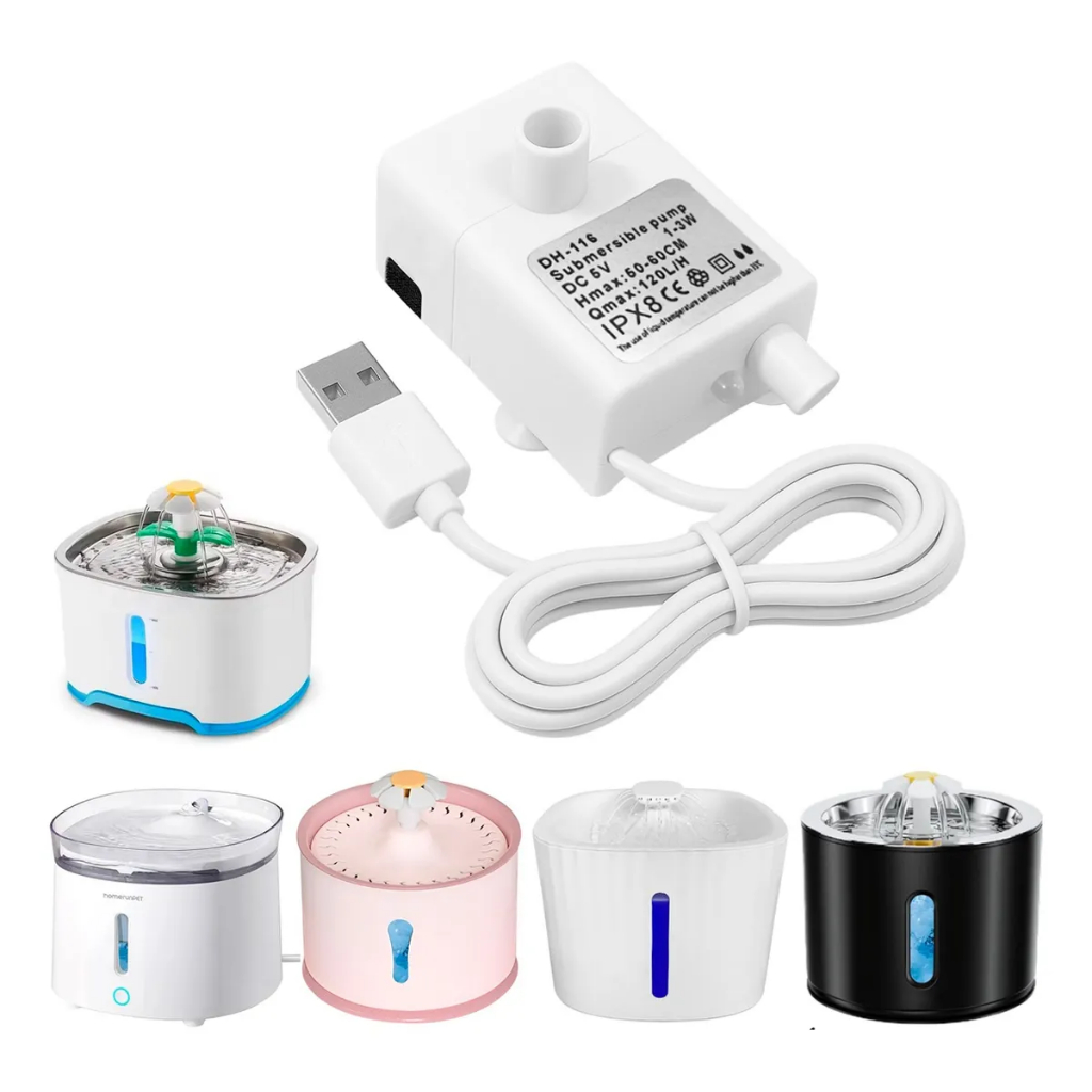 Bombinha Fonte De Água Pet Inteligente Led Bomba Submersa