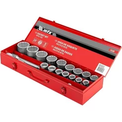 Jogo de Soquete 3/4 POL de 19 à 50mm com 20 Peças Estriados 135369 MTX
