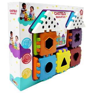 Castelo Educativo Baby 28 Peças + 6 Formas | Brinquedo de Montar e Encaixe | +12 Meses | Kendy | QUEEN SHOP em Oferta na Shopee