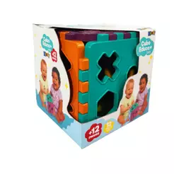 Cubo Educa Baby de Encaixar 12 Peças | 6 Formas Geométricas | Brinquedo Educativo | +12 Meses | Kendy | QUEEN SHOP