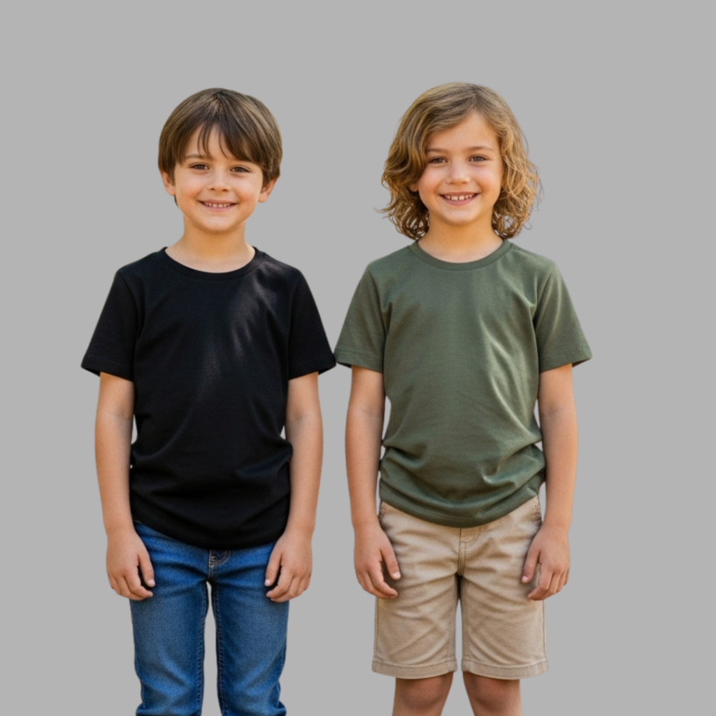 Kit 5 Camisetas Infantis 100% Algodão – Conforto Diário em Oferta na Shopee