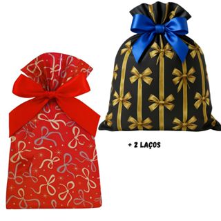 Kit 2 Sacos De Presente Metalizados Embalagem 60x90 Grande em Oferta na Shopee