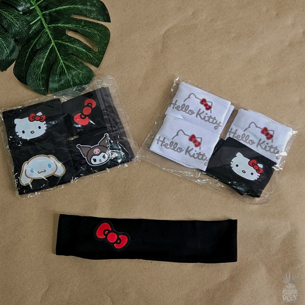 FAIXA de CABELO de malha com elástico HELLO KITTY - KUROMI  - MY MELODY  - CINNAMOROLL