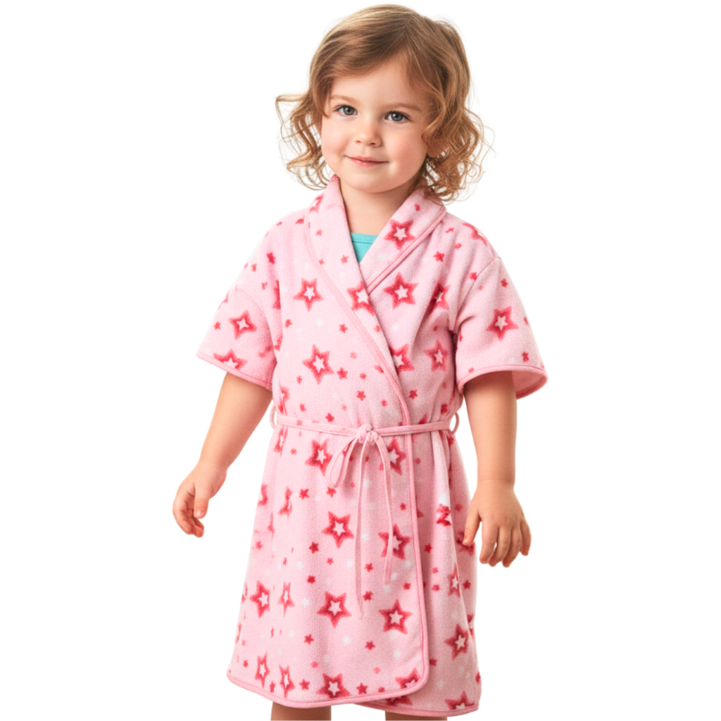 Roupão de Banho Infantil Bebê Atoalhado Felpudo com Faixa Estampas Divertidas