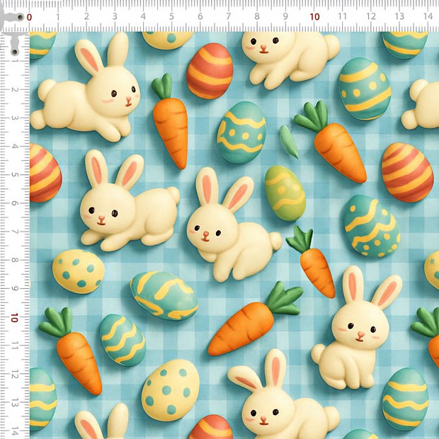 🐰 Tricoline Páscoa 100% Algodão - 50cm x 1,50m - Páscoa Tricolandia 2026 🎨