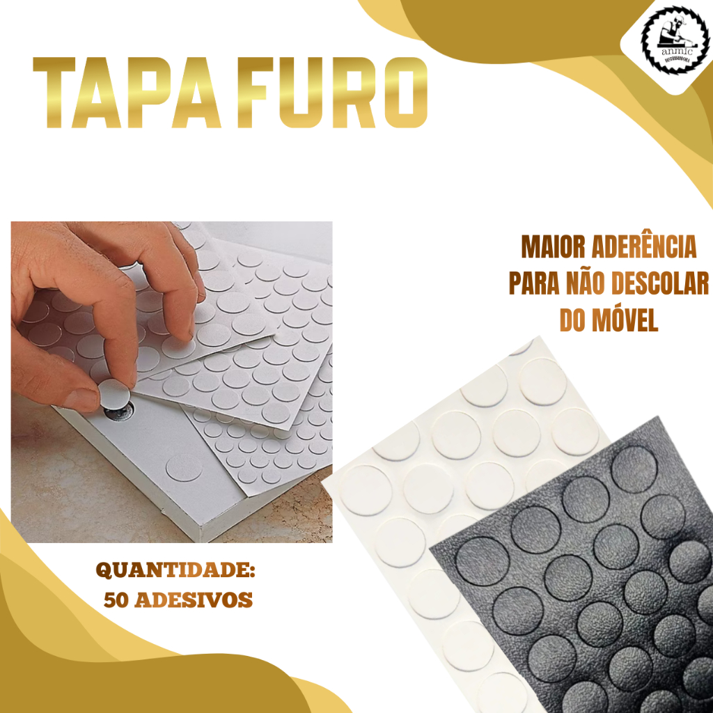 Tapa Furo Adesivo 12mm  50 adesivos Autocolante para Móveis Tapa parafuso Preto e Branco em Oferta na Shopee