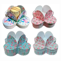 100~300 Forminhas Jardim Margaridas Flores 4 Pétalas Média Festa Infantil Decoração Brigadeiros