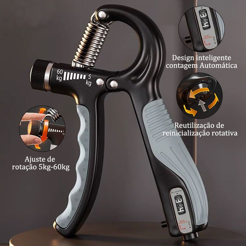 Hand Grip Com Contador Ajustável 5-60kg Fortalecedor De Punho Antebraço Mãos Flexor Exercício Fitness