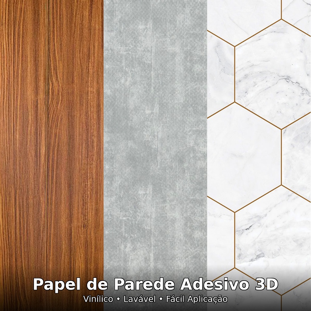 Papel de Parede adesivo 3D 2 Rolos de 5 METROS X 45CM Auto Adesivo Auto Colante vários modelos