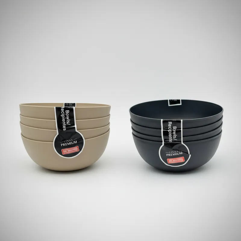 Conjunto 4 Bowls Grandes 1.100ml Sopa Caldos Tigela Multiuso Plástico São Bernardo Refeição 🥣🍲