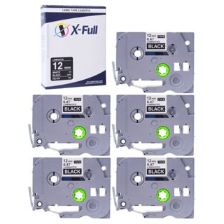 5 Fita TZc-335 TZe-335 TZc335 TZe335 12mm 8m Branco No Preto 2610 2700 2710 2730 2730VP 3600 7500 7600 9200DX 9200PC em Oferta na Shopee