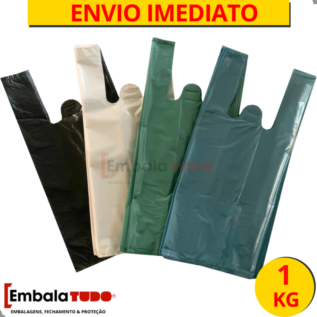 Sacola Plástica Reforçada 1KG Promoção pronta entrega aguenta peso