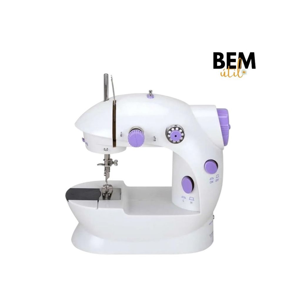 Mini Máquina Costura Portátil Elétrica Pilha + Pedal Bivolt