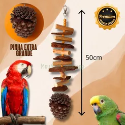 Brinquedo Mordedor Pinha Premium para Calopsita/Agapornis/Ring Neck/Papagaio/Araras