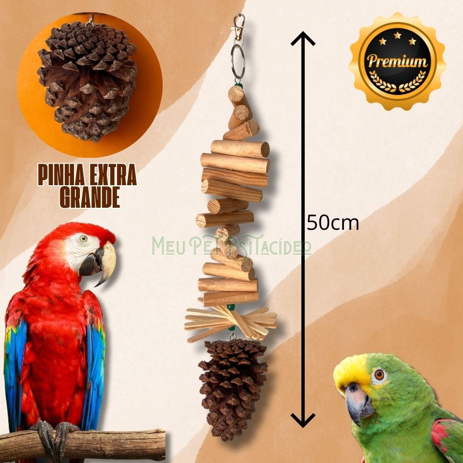 Brinquedo Mordedor Pinha Premium para Calopsita/Agapornis/Ring Neck/Papagaio/Araras — imagem 2 de 2