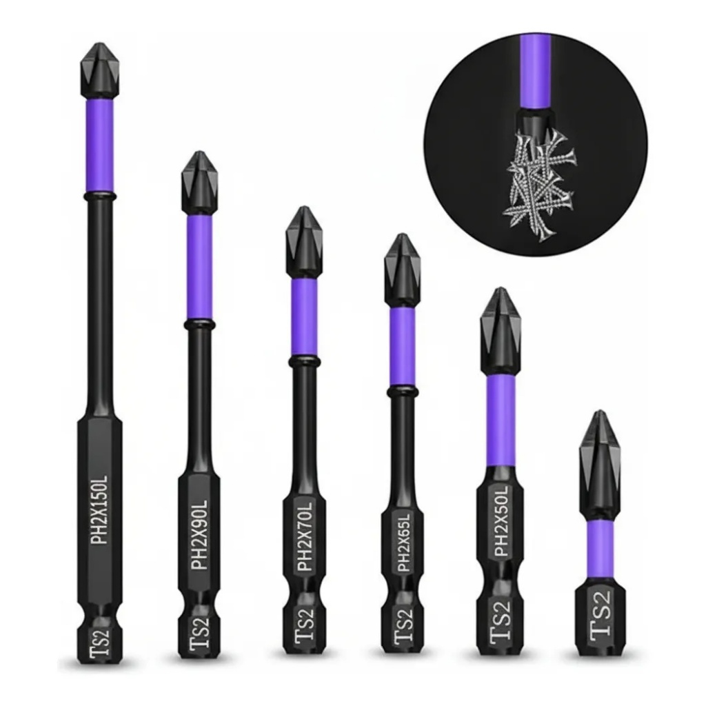 Kit 6 Ponteiras Bits Parafusadeira Super Magnética Jogo Ph2 em Oferta na Shopee
